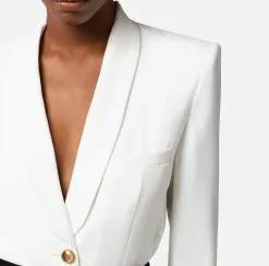 Elisabetta Franchi Giacca A Body In Crepe Con Rever Sciallato^ Top, T-Shirt & Body