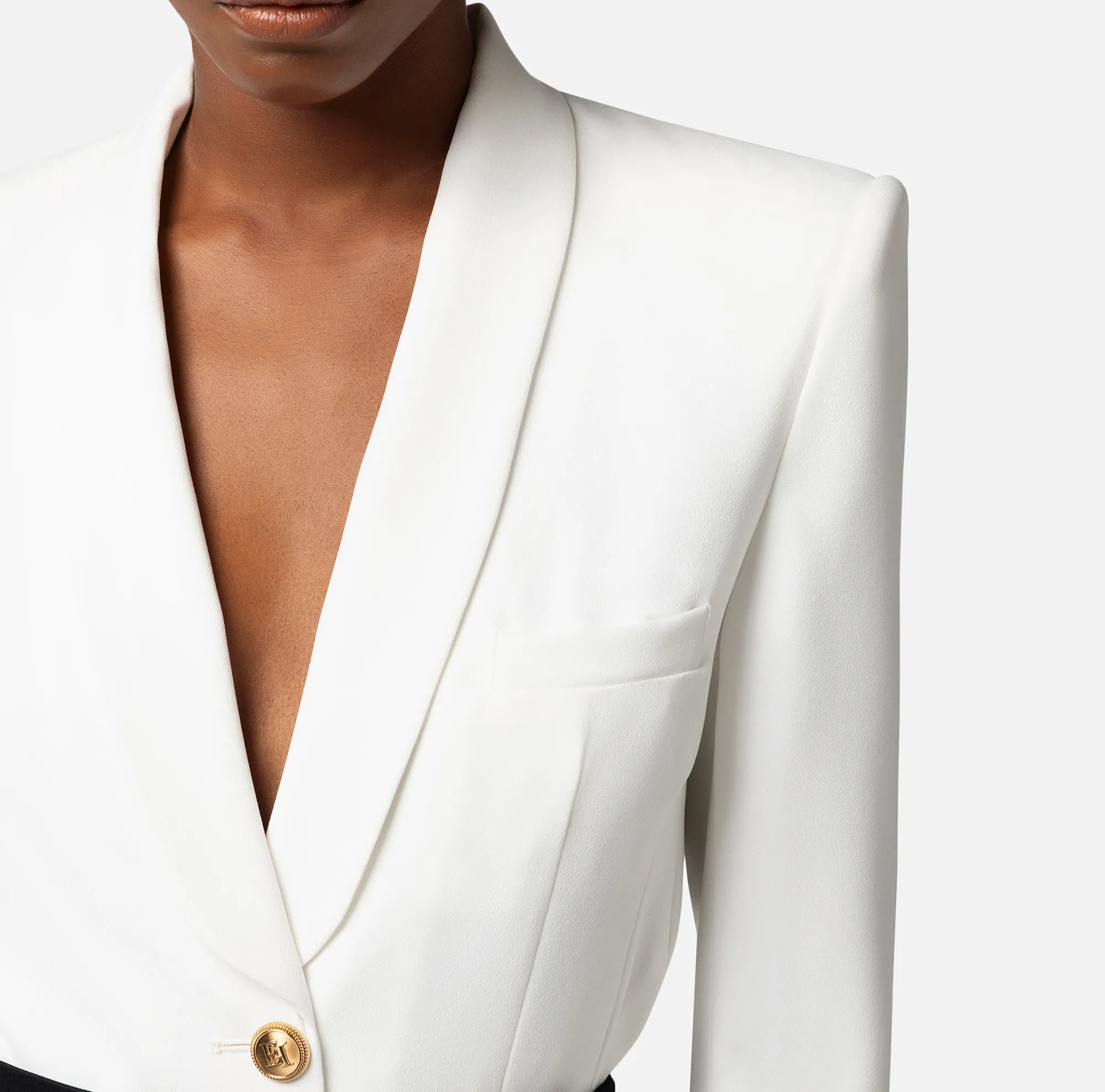 Elisabetta Franchi Giacca A Body In Crepe Con Rever Sciallato^ Top, T-Shirt & Body