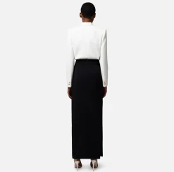 Elisabetta Franchi Giacca A Body In Crepe Con Rever Sciallato^ Top, T-Shirt & Body
