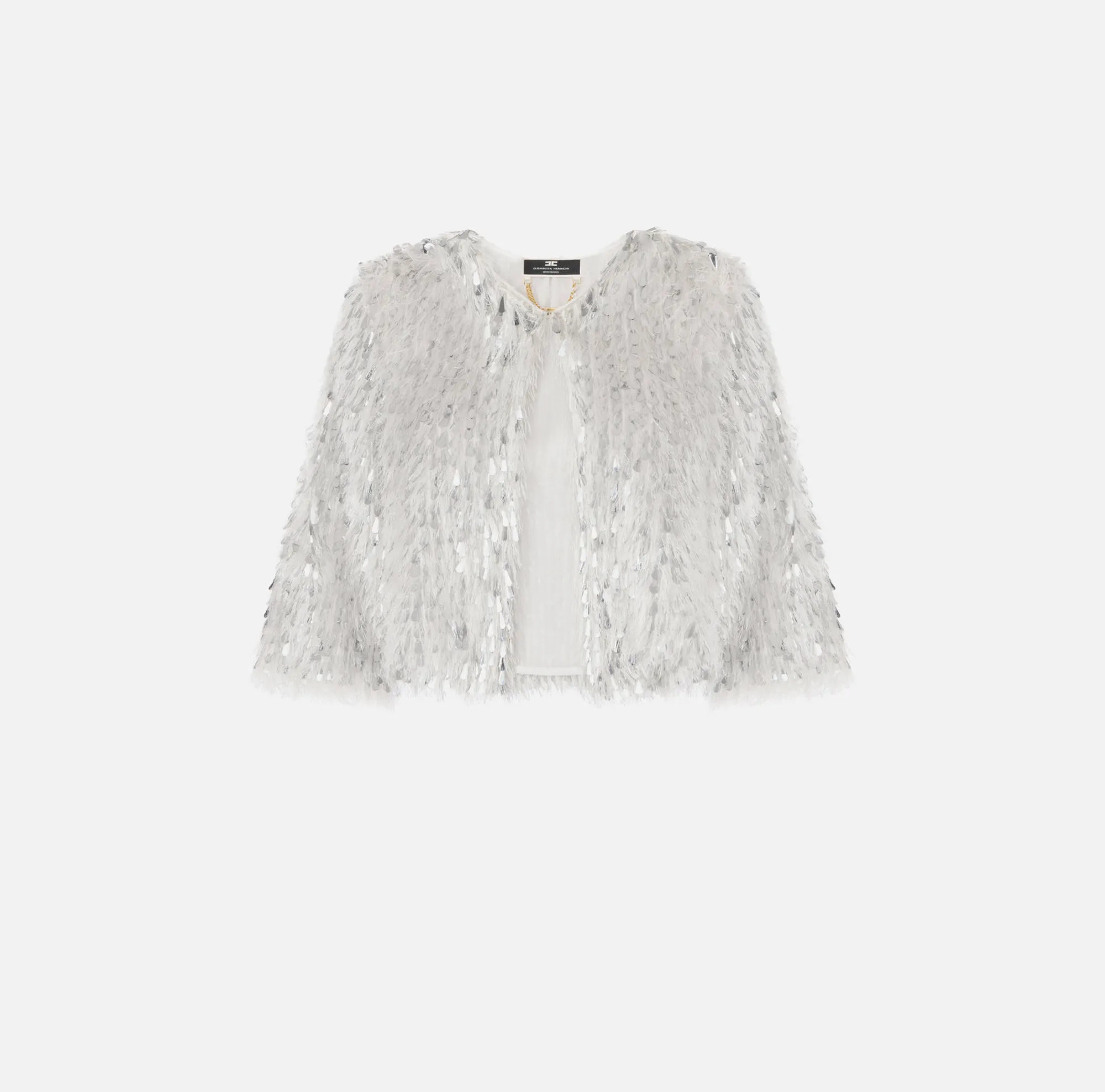 Elisabetta Franchi Giacca Cropped In Organza Sfrangiata^ Giacche & Trench