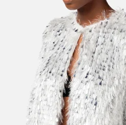 Elisabetta Franchi Giacca Cropped In Organza Sfrangiata^ Giacche & Trench