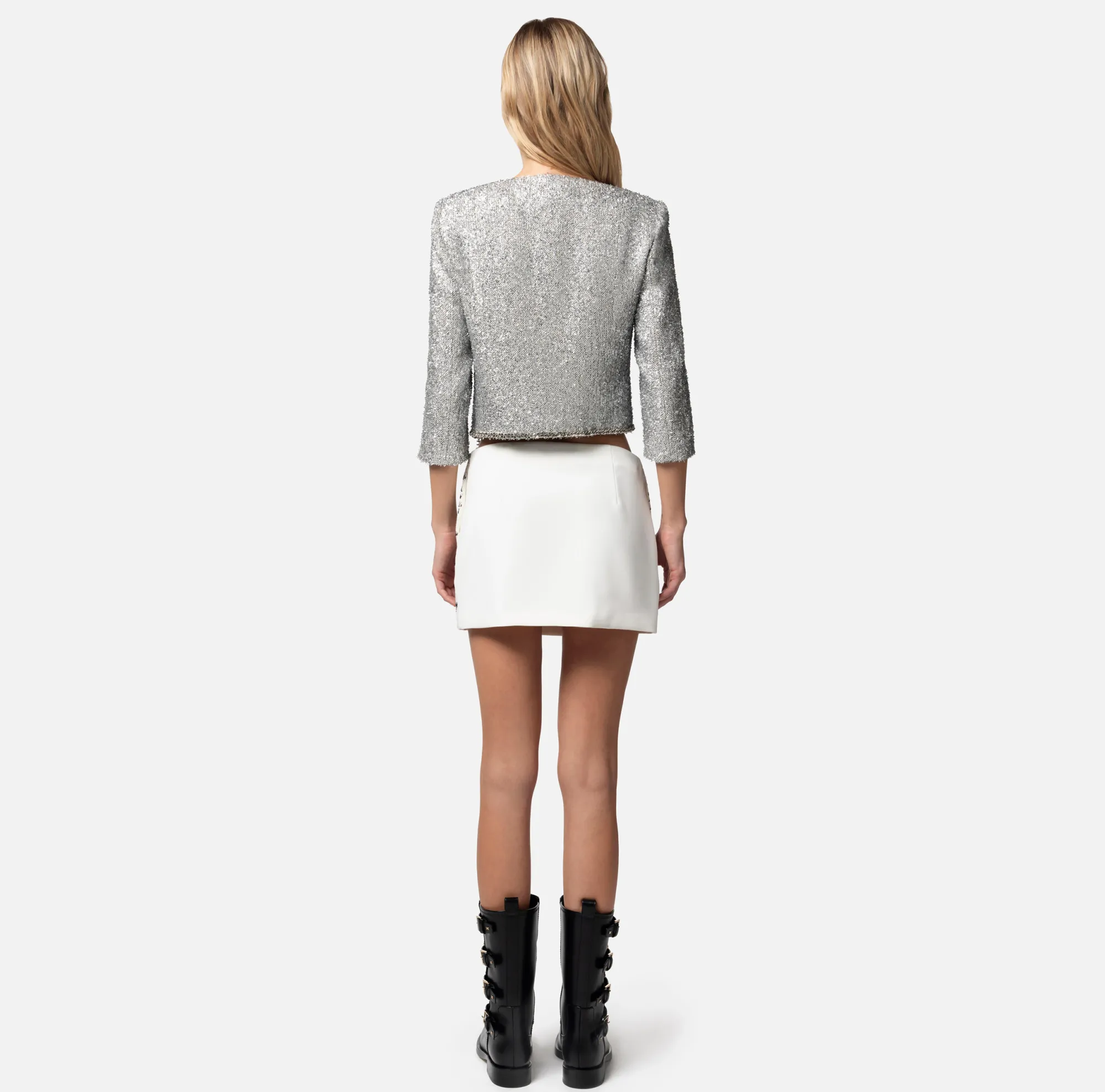 Elisabetta Franchi Giacca Cropped In Tweed Lurex Con Charms^ Giacche & Trench