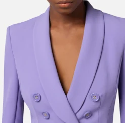 Elisabetta Franchi Giacca Doppiopetto In Crepe Con Rever Sciallato^ Giacche & Trench