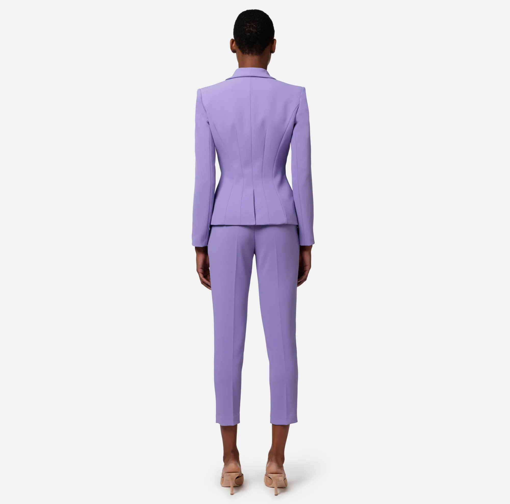 Elisabetta Franchi Giacca Doppiopetto In Crepe Con Rever Sciallato^ Giacche & Trench