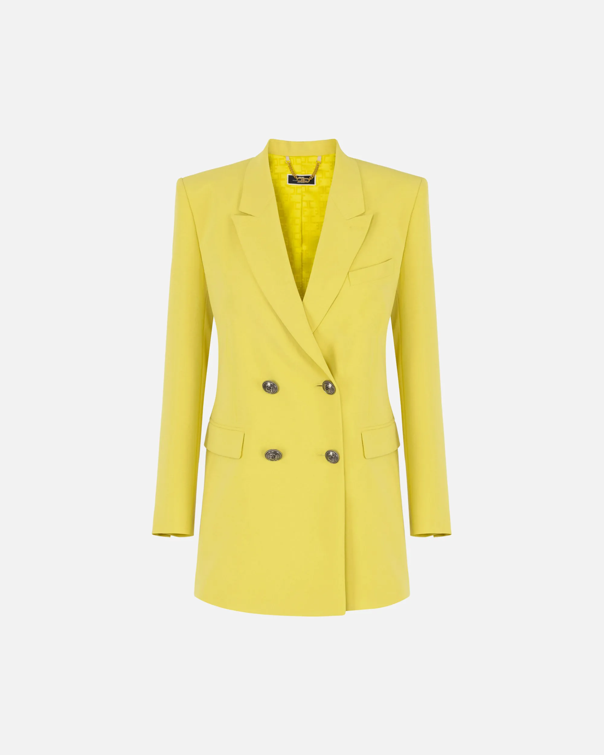 Elisabetta Franchi Giacca Doppiopetto In Crepe Con Revers A Lancia^ Giacche & Trench