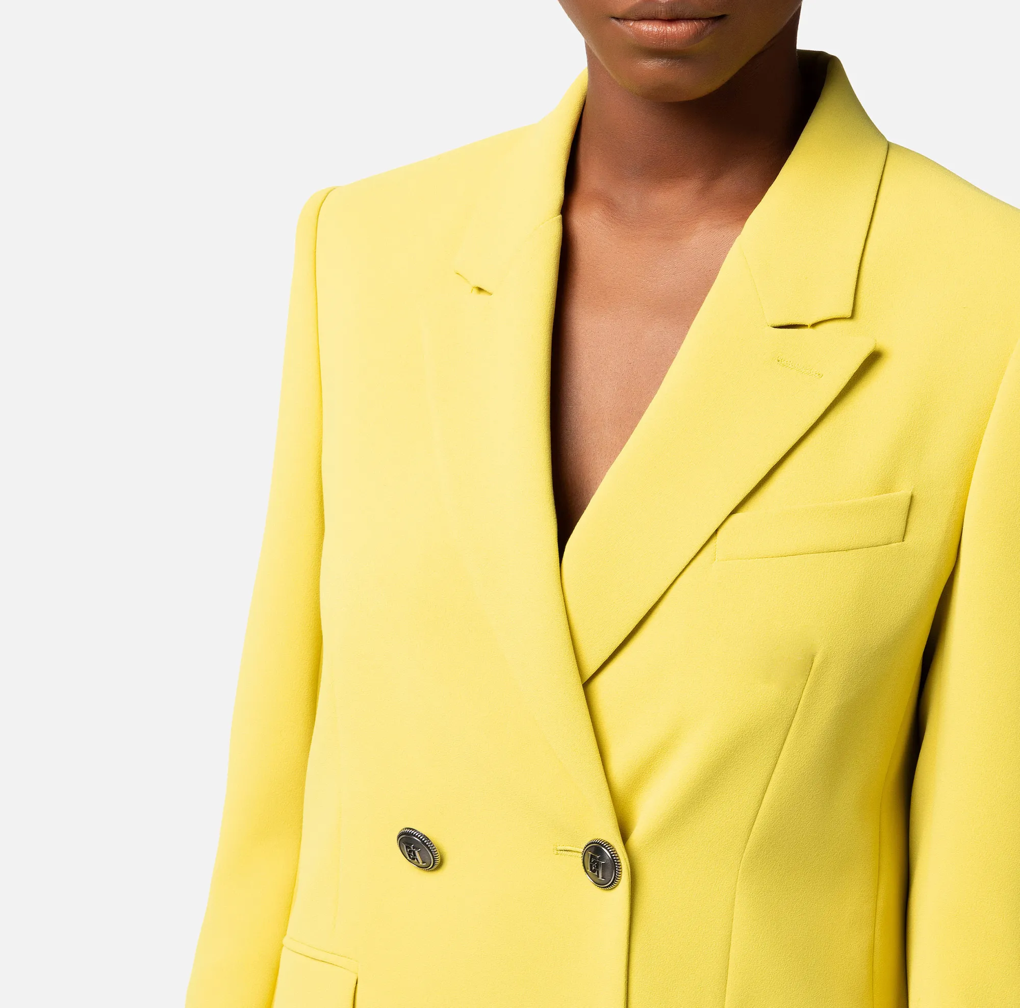 Elisabetta Franchi Giacca Doppiopetto In Crepe Con Revers A Lancia^ Giacche & Trench