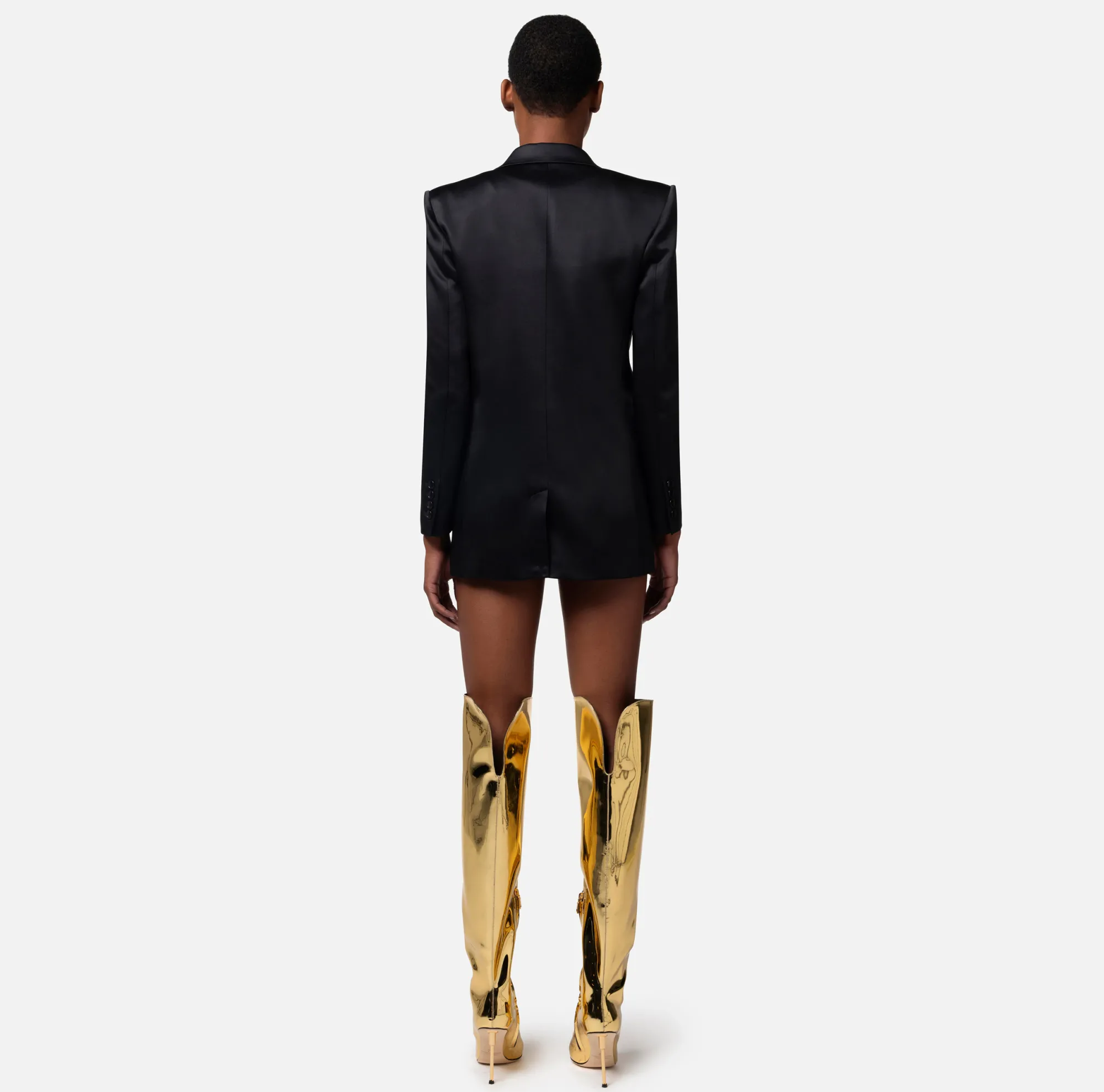 Elisabetta Franchi Giacca Doppiopetto In Crepe Di Raso Lucido^ Giacche & Trench