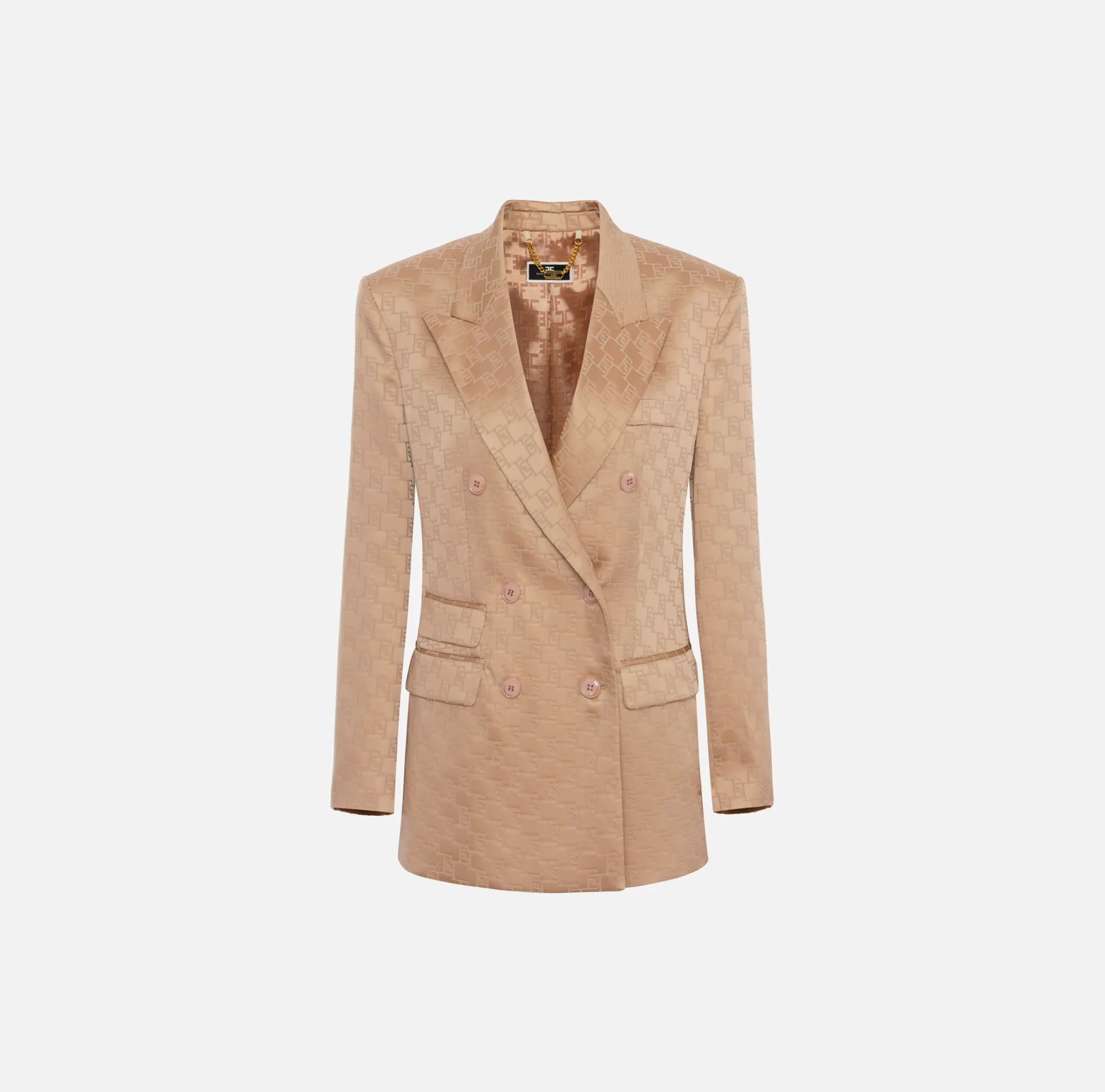 Elisabetta Franchi Giacca Doppiopetto In Raso Jaquard^ Giacche & Trench