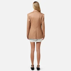 Elisabetta Franchi Giacca Doppiopetto In Raso Jaquard^ Giacche & Trench