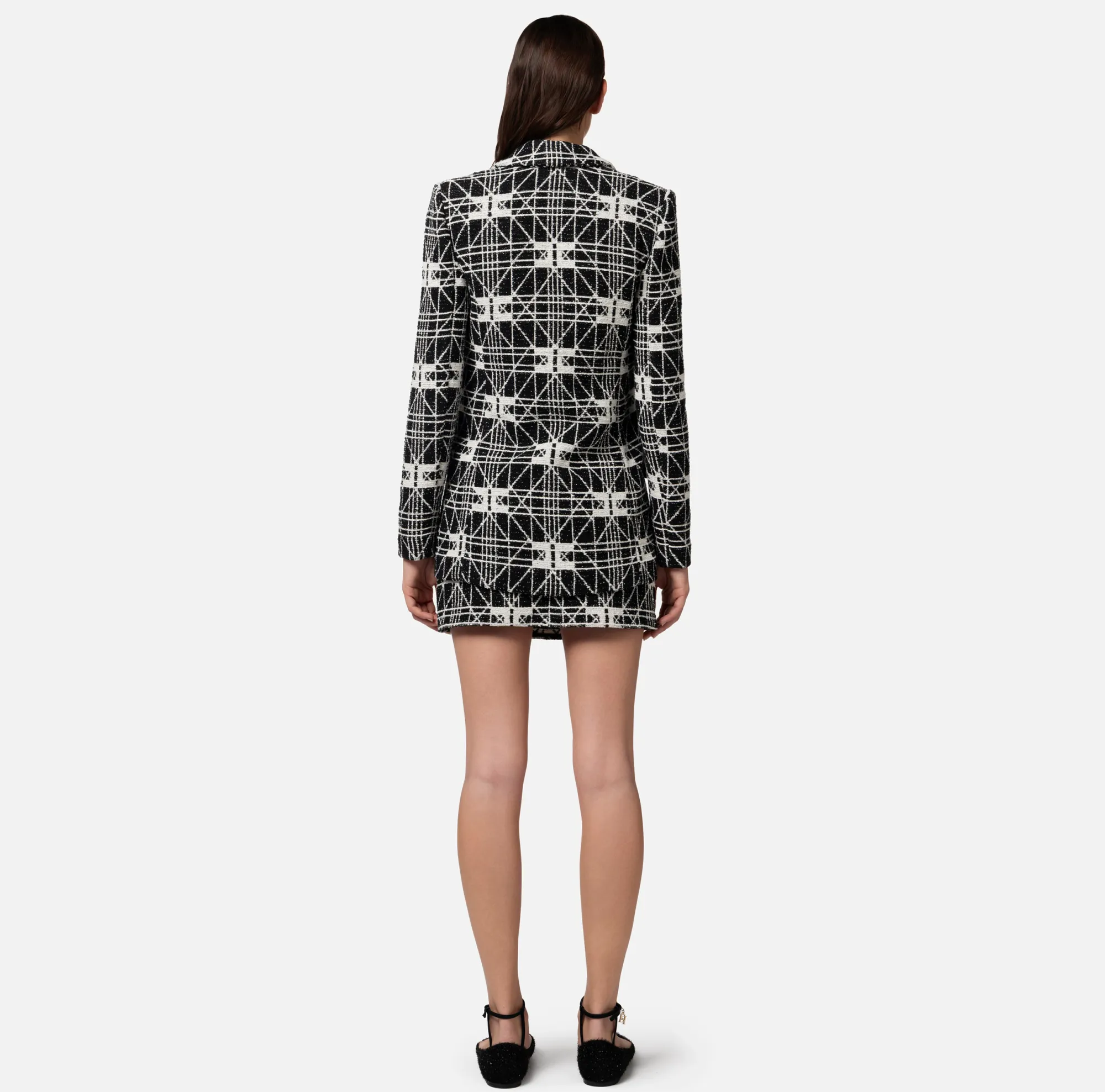 Elisabetta Franchi Giacca Doppiopetto In Tweed Jacquard^ Giacche & Trench