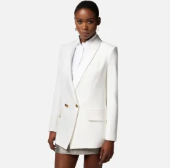Elisabetta Franchi Giacca Doppiopetto In Viscosa Con Rever Sciallato^ Giacche & Trench