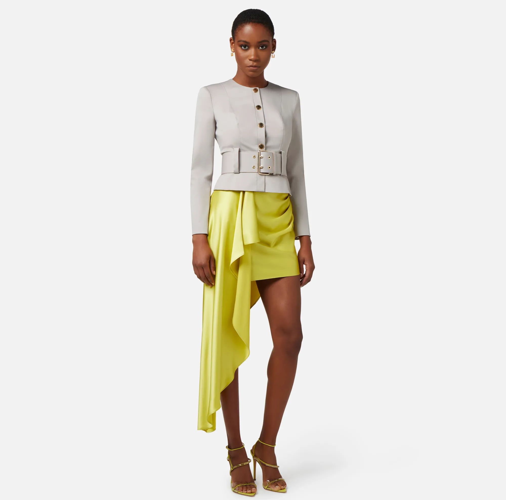 Elisabetta Franchi Giacca In Cotone Stretch Con Cintura^ Giacche & Trench