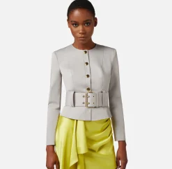 Elisabetta Franchi Giacca In Cotone Stretch Con Cintura^ Giacche & Trench