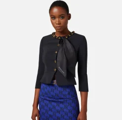 Elisabetta Franchi Giacca In Crepe Con Catena Foulard^ Giacche & Trench