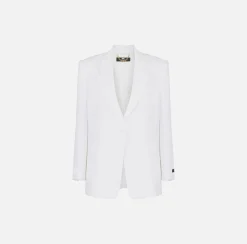 Elisabetta Franchi Giacca In Crepe Con Etichetta Logo^ Giacche & Trench