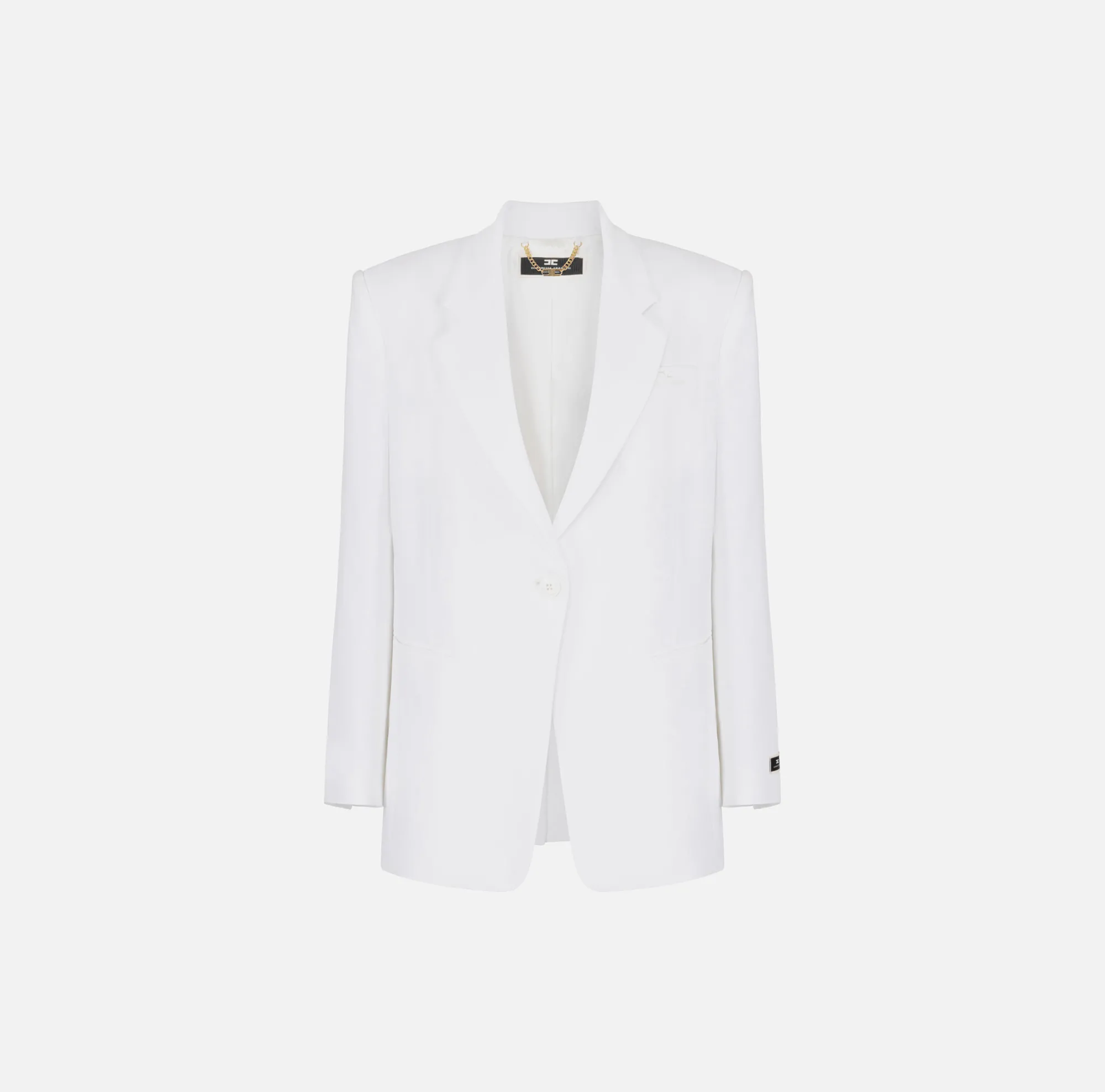 Elisabetta Franchi Giacca In Crepe Con Etichetta Logo^ Giacche & Trench