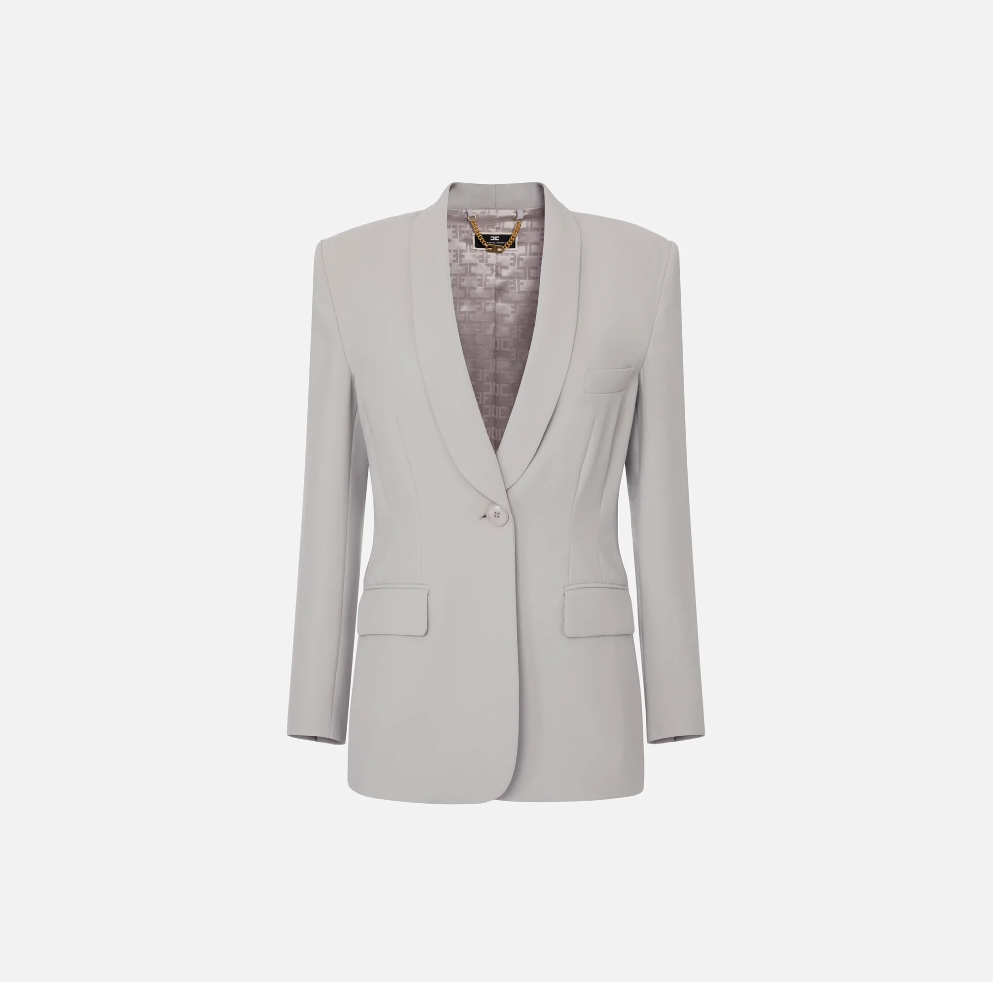 Elisabetta Franchi Giacca In Crepe Con Rever Sciallato^ Giacche & Trench
