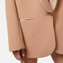 Elisabetta Franchi Giacca In Crepe Con Revers Sciallato In Satin^ Giacche & Trench