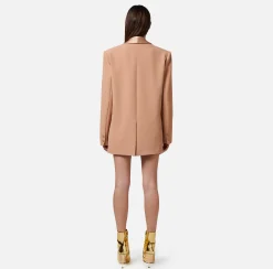 Elisabetta Franchi Giacca In Crepe Con Revers Sciallato In Satin^ Giacche & Trench