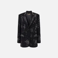 Elisabetta Franchi Giacca In Crepe Con Ricamo Di Strass^ Giacche & Trench