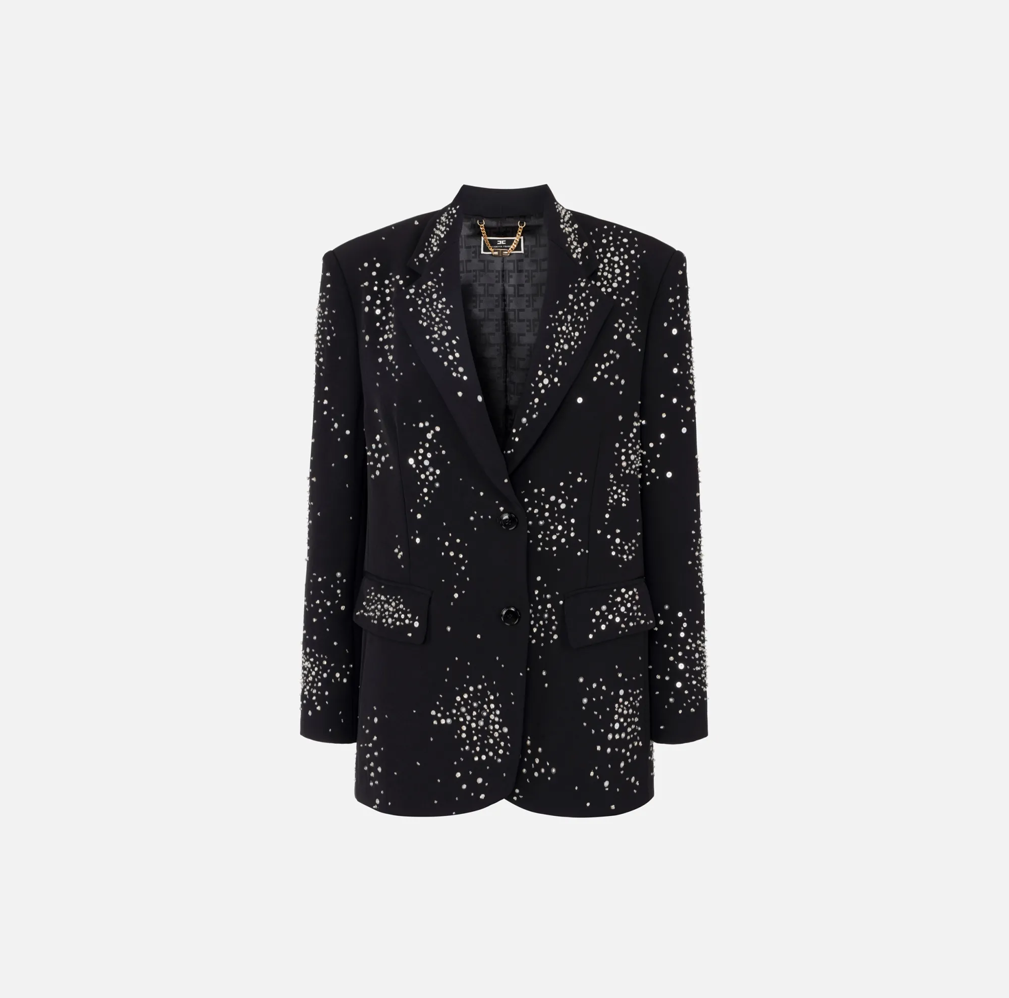 Elisabetta Franchi Giacca In Crepe Con Ricamo Di Strass^ Giacche & Trench