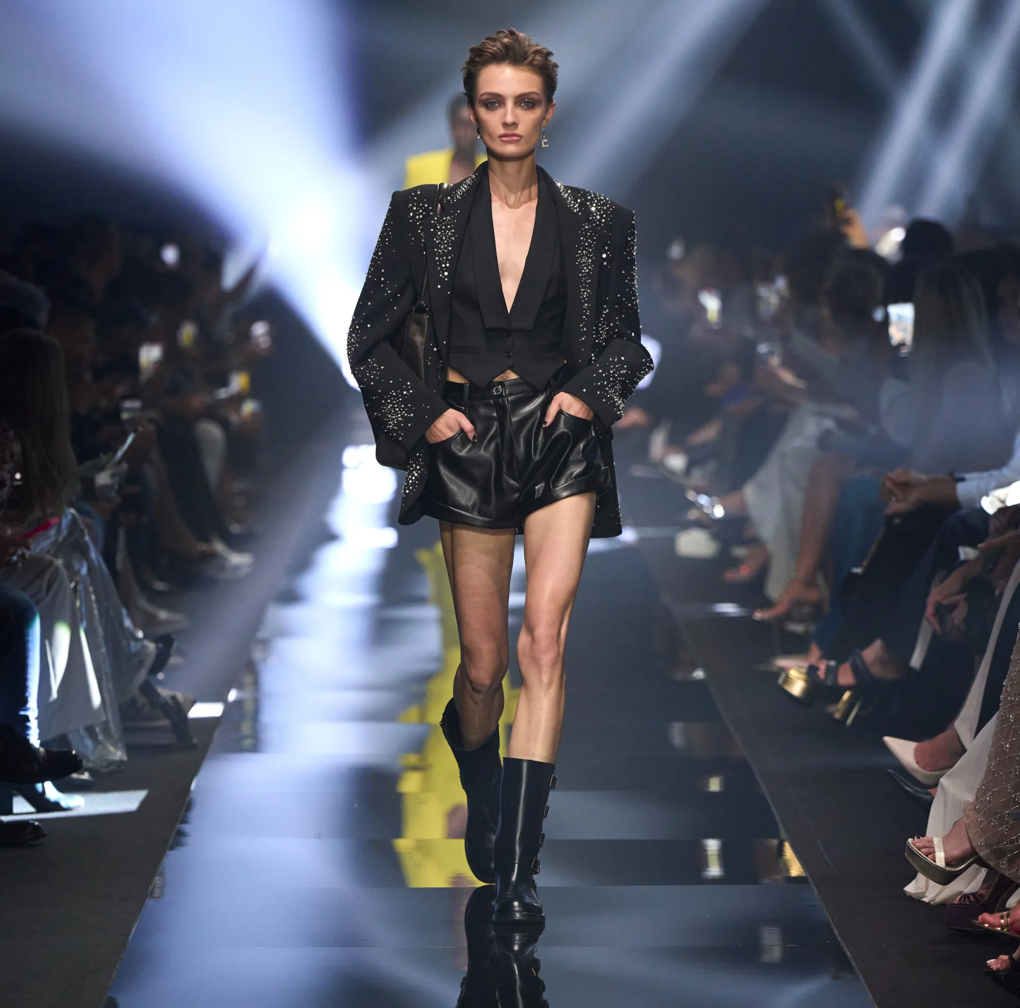 Elisabetta Franchi Giacca In Crepe Con Ricamo Di Strass^ Giacche & Trench