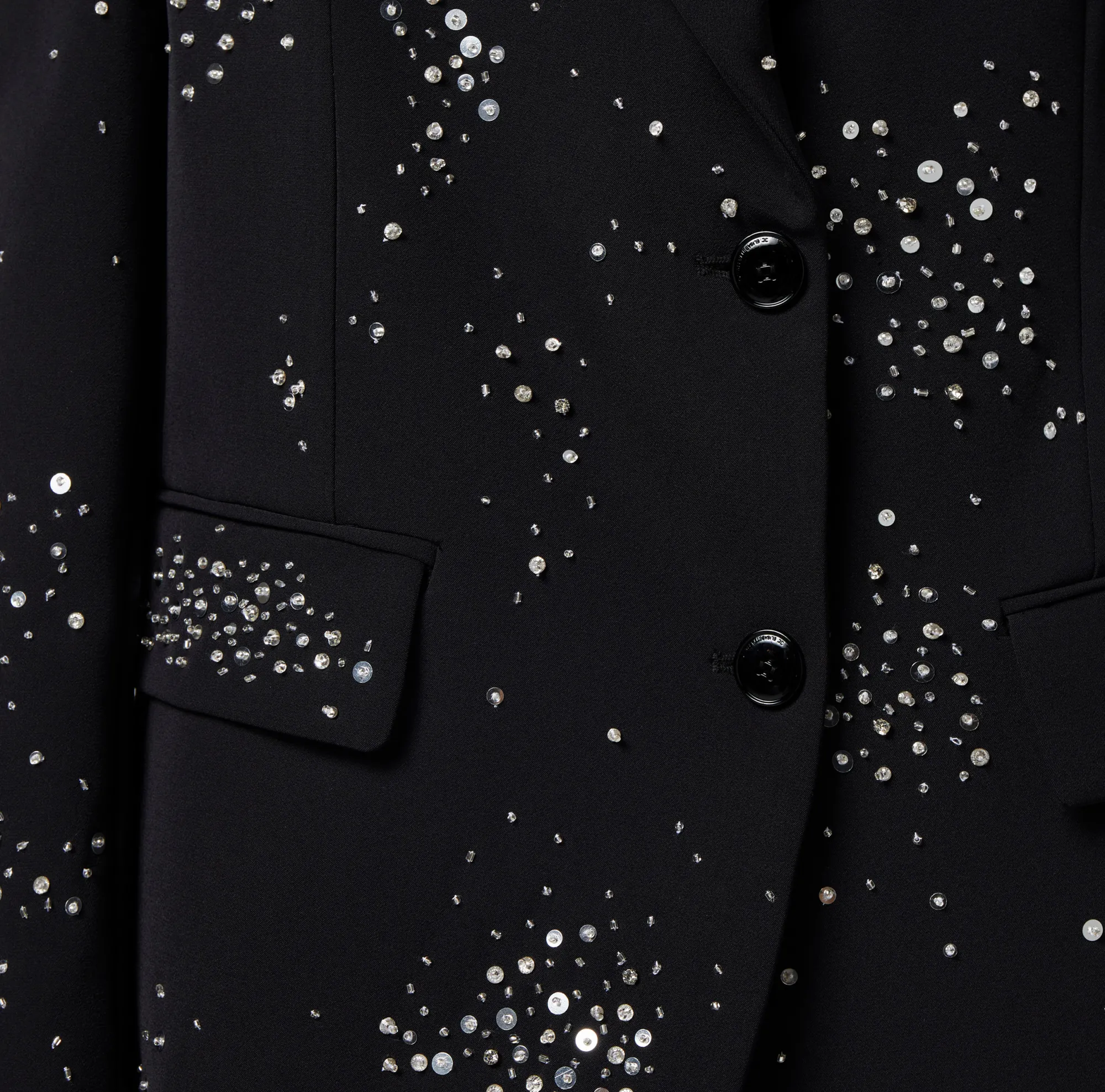 Elisabetta Franchi Giacca In Crepe Con Ricamo Di Strass^ Giacche & Trench