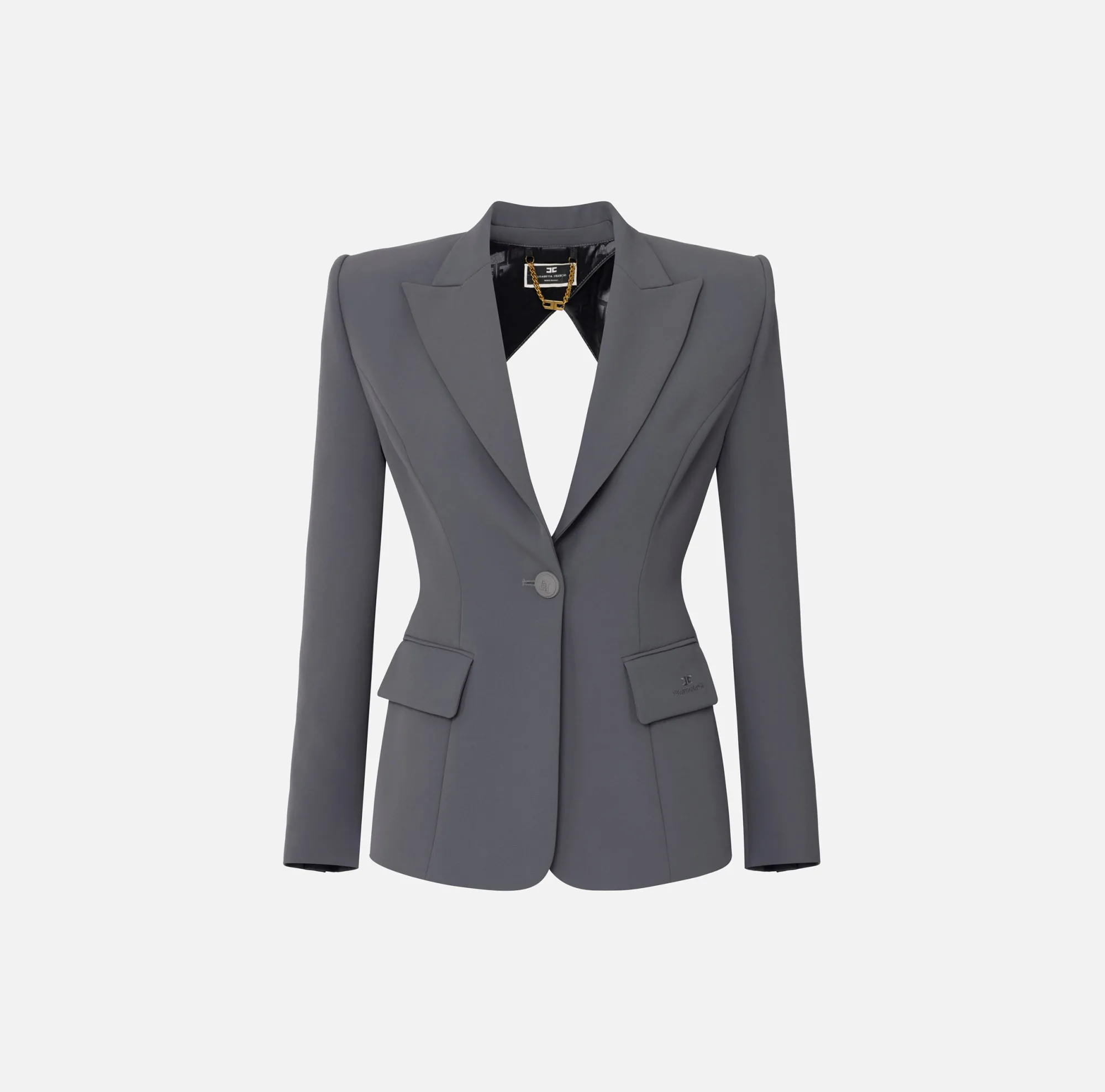 Elisabetta Franchi Giacca In Crepe Leggero Con Cut Out^ Giacche & Trench