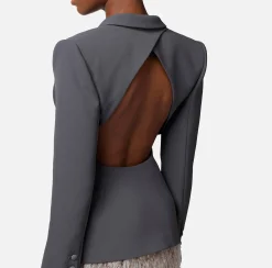 Elisabetta Franchi Giacca In Crepe Leggero Con Cut Out^ Giacche & Trench