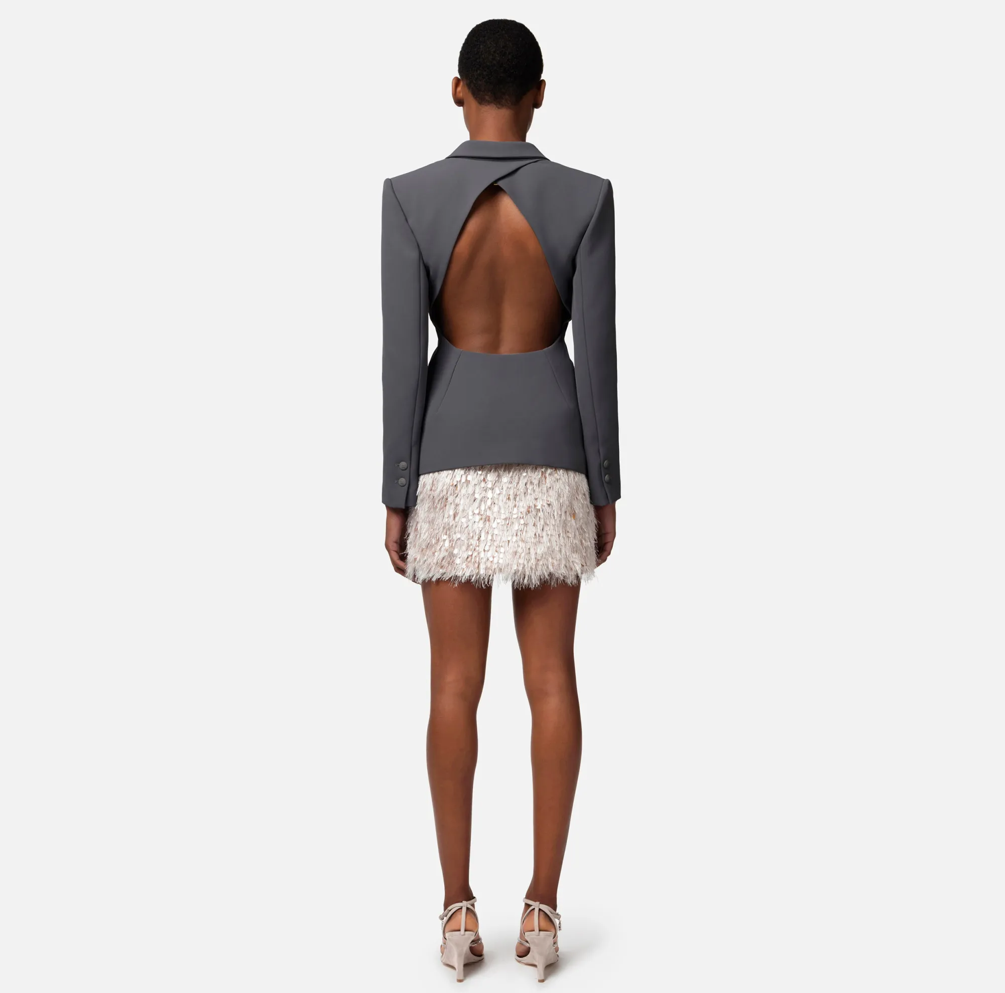 Elisabetta Franchi Giacca In Crepe Leggero Con Cut Out^ Giacche & Trench