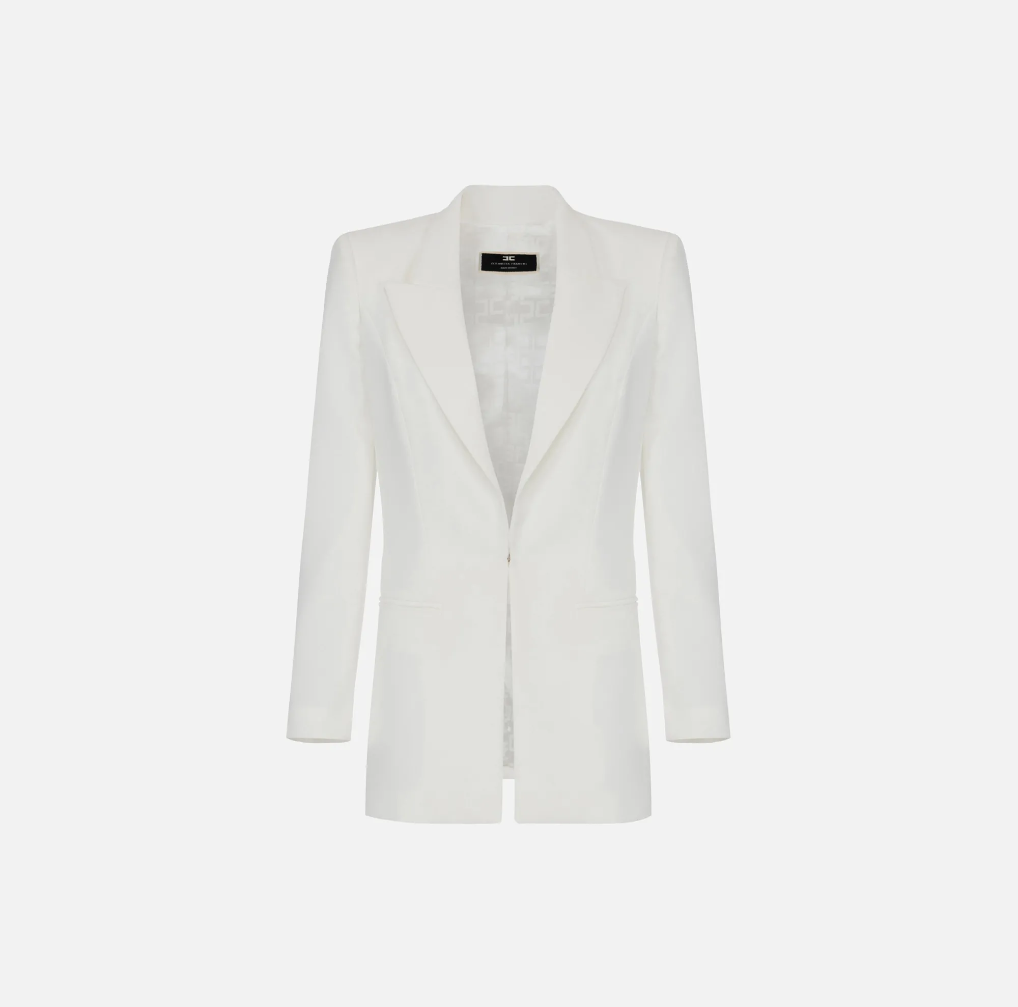 Elisabetta Franchi Giacca In Crepe Leggero Con Rever A Lancia^ Giacche & Trench