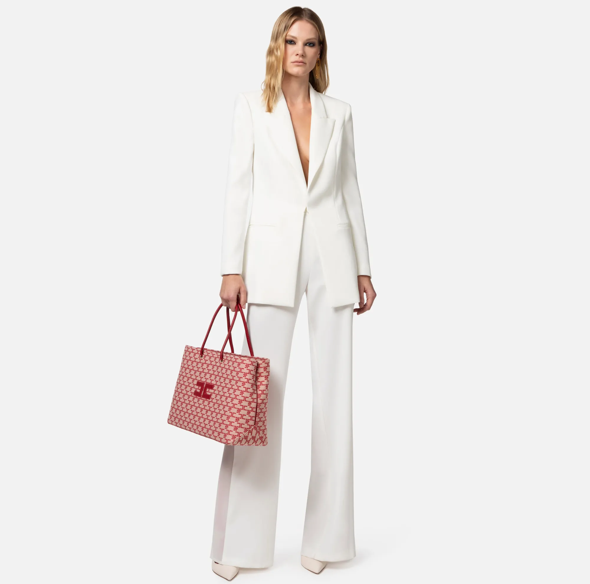 Elisabetta Franchi Giacca In Crepe Leggero Con Rever A Lancia^ Giacche & Trench