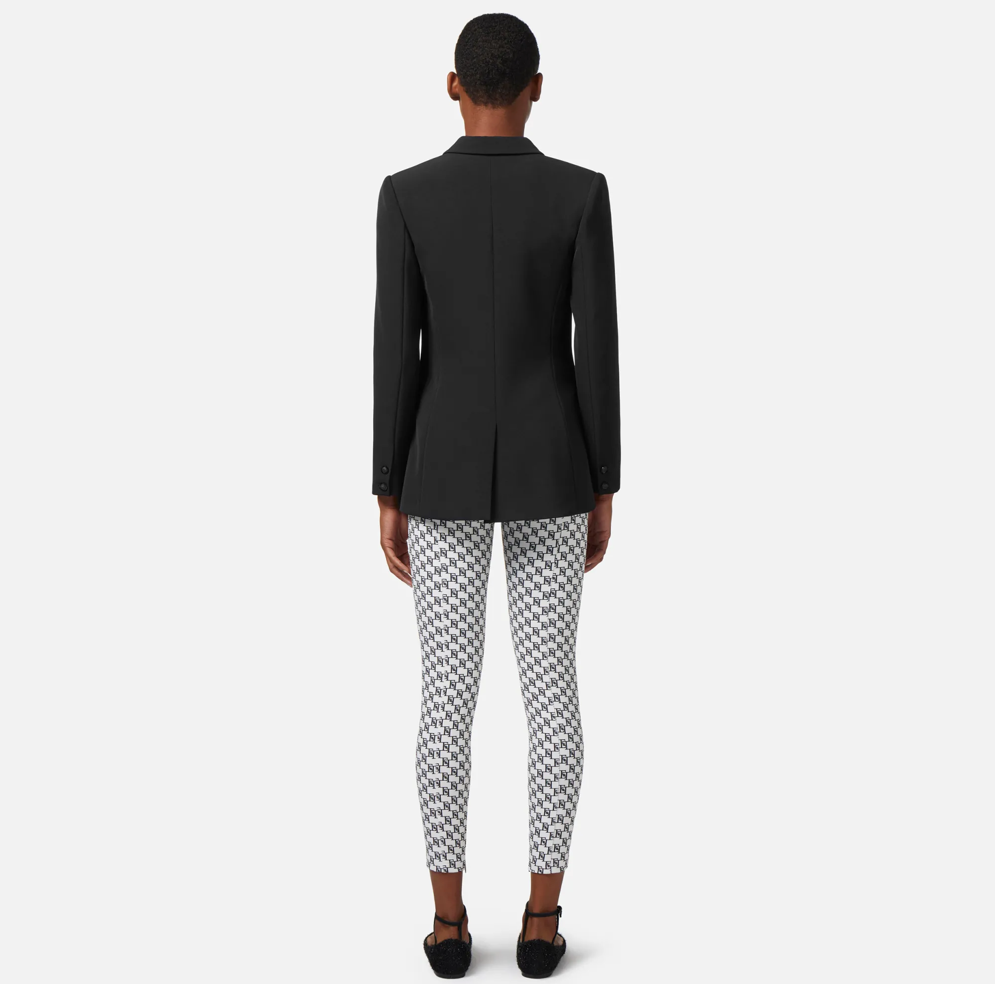 Elisabetta Franchi Giacca In Crepe Leggero Con Rever Sciallato^ Giacche & Trench