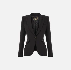 Elisabetta Franchi Giacca In Doppio Crepe Con Patte^ Giacche & Trench