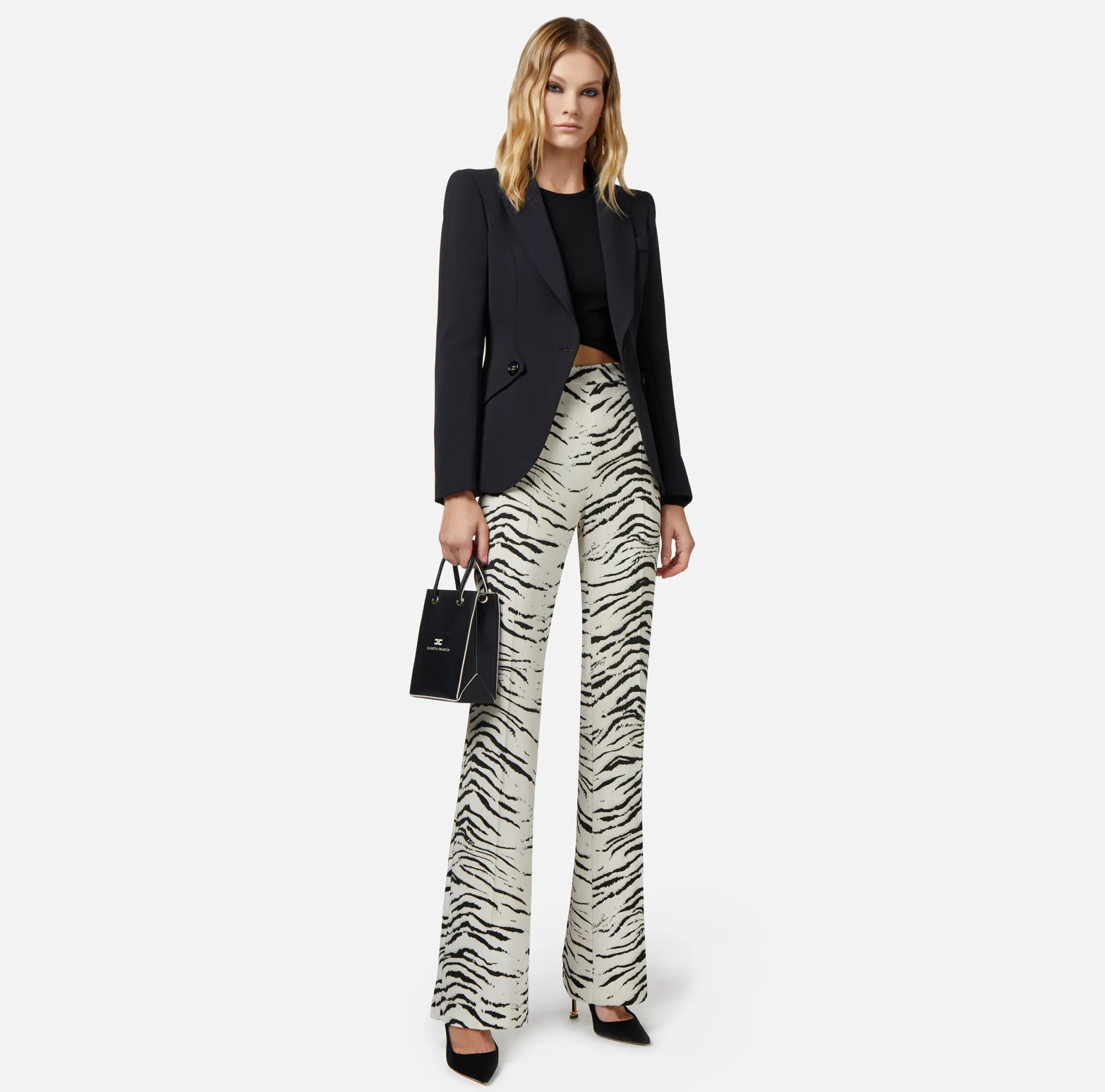 Elisabetta Franchi Giacca In Doppio Crepe Con Patte^ Giacche & Trench