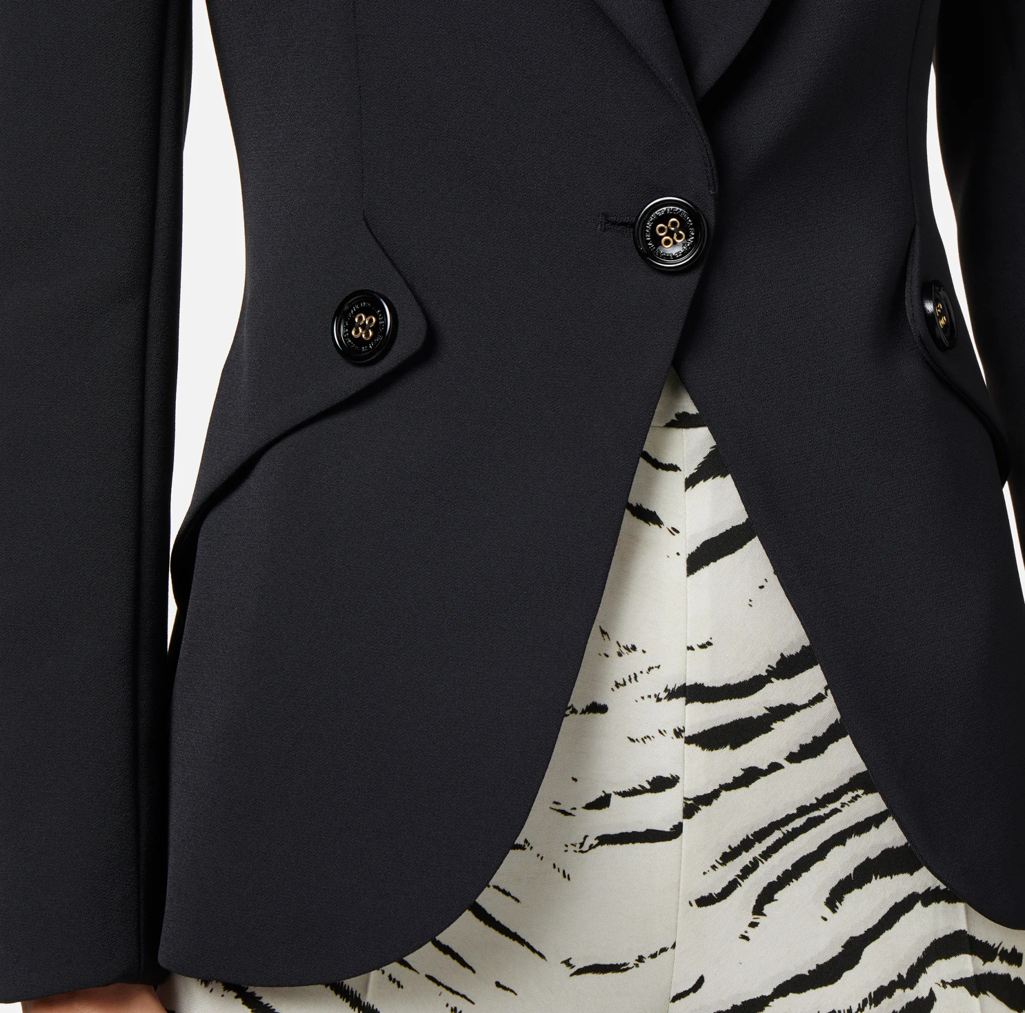 Elisabetta Franchi Giacca In Doppio Crepe Con Patte^ Giacche & Trench