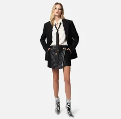 Elisabetta Franchi Giacca In Fresco Lana Con Patte^ Giacche & Trench