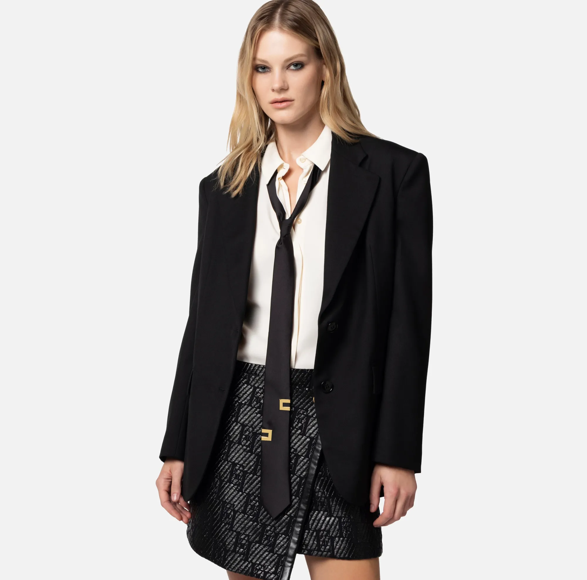 Elisabetta Franchi Giacca In Fresco Lana Con Patte^ Giacche & Trench