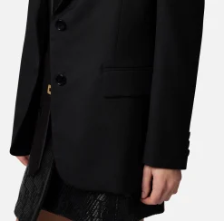 Elisabetta Franchi Giacca In Fresco Lana Con Patte^ Giacche & Trench