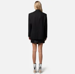 Elisabetta Franchi Giacca In Fresco Lana Con Patte^ Giacche & Trench
