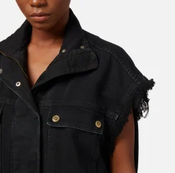 Elisabetta Franchi Gilet In Denim Utility^ Giacche & Trench