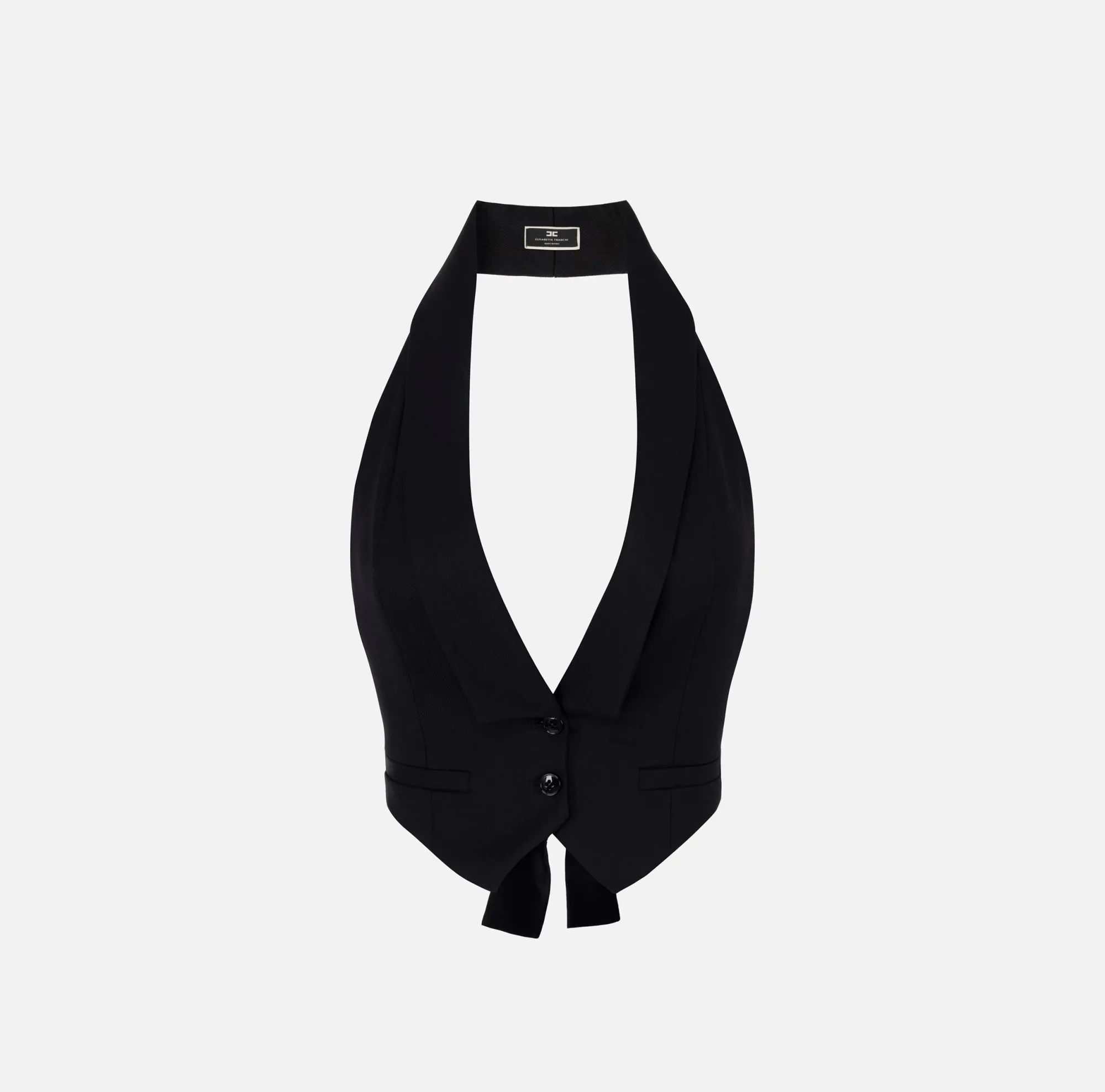 Elisabetta Franchi Gilet In Fresco Lana Con Fusciacca^ Giacche & Trench