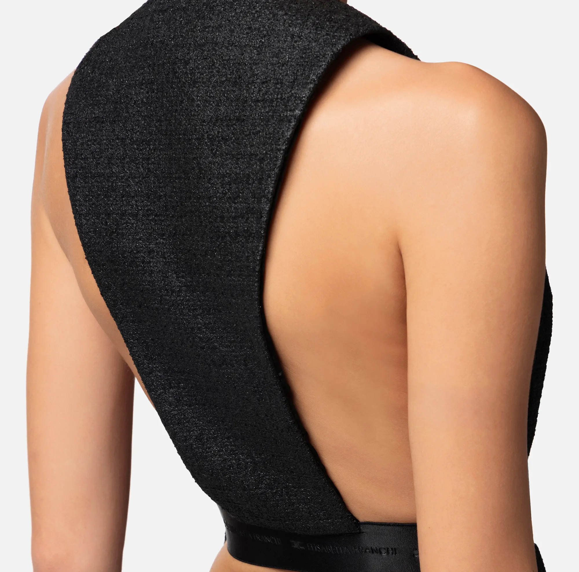 Elisabetta Franchi Gilet In Tweed Laminato^ Giacche & Trench
