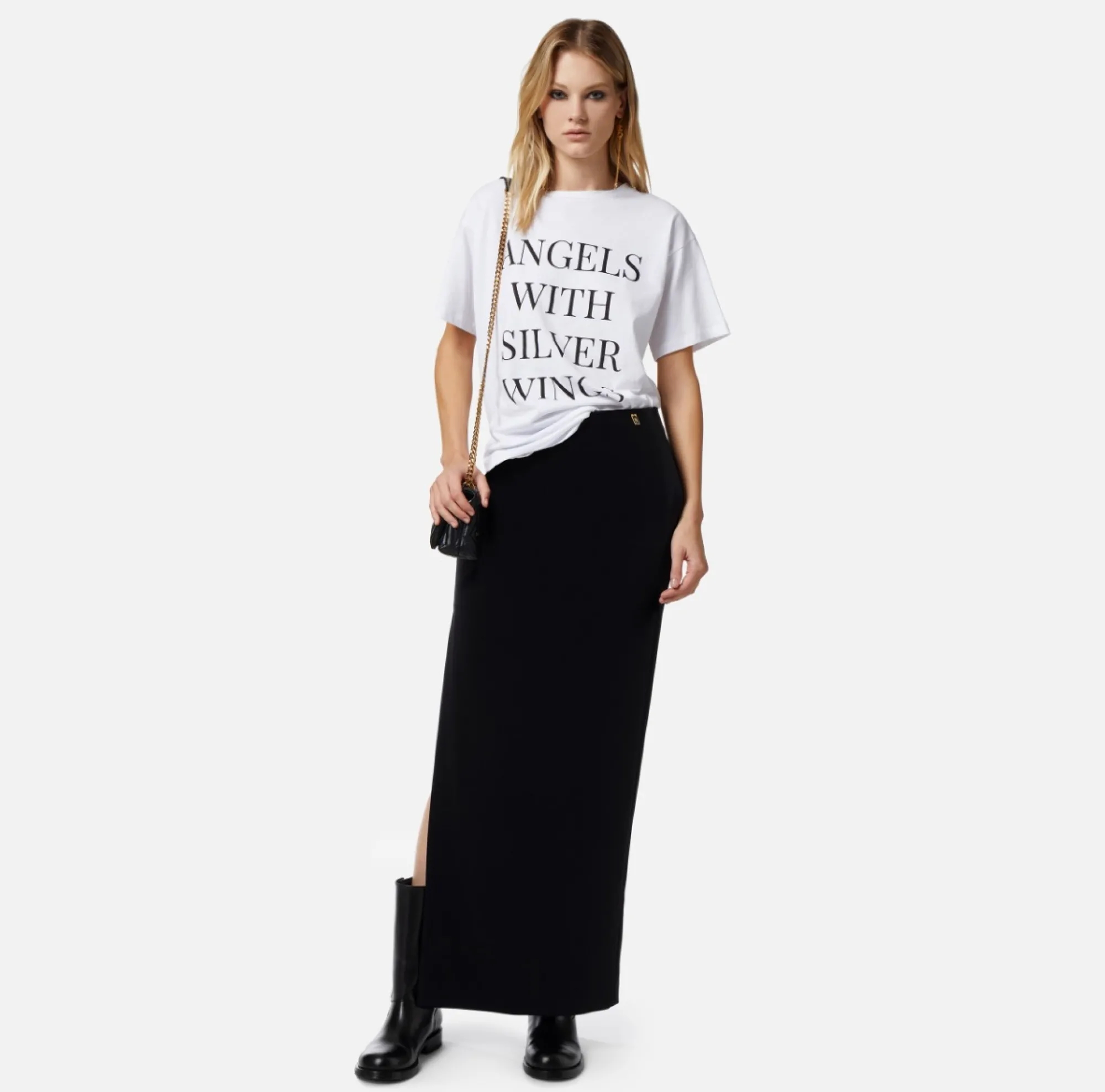Elisabetta Franchi Gonna Lunga In Crepe Leggero Con Spacco Laterale^ Gonne