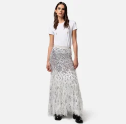 Elisabetta Franchi Gonna Lunga In Tulle Con Ricamo^ Gonne