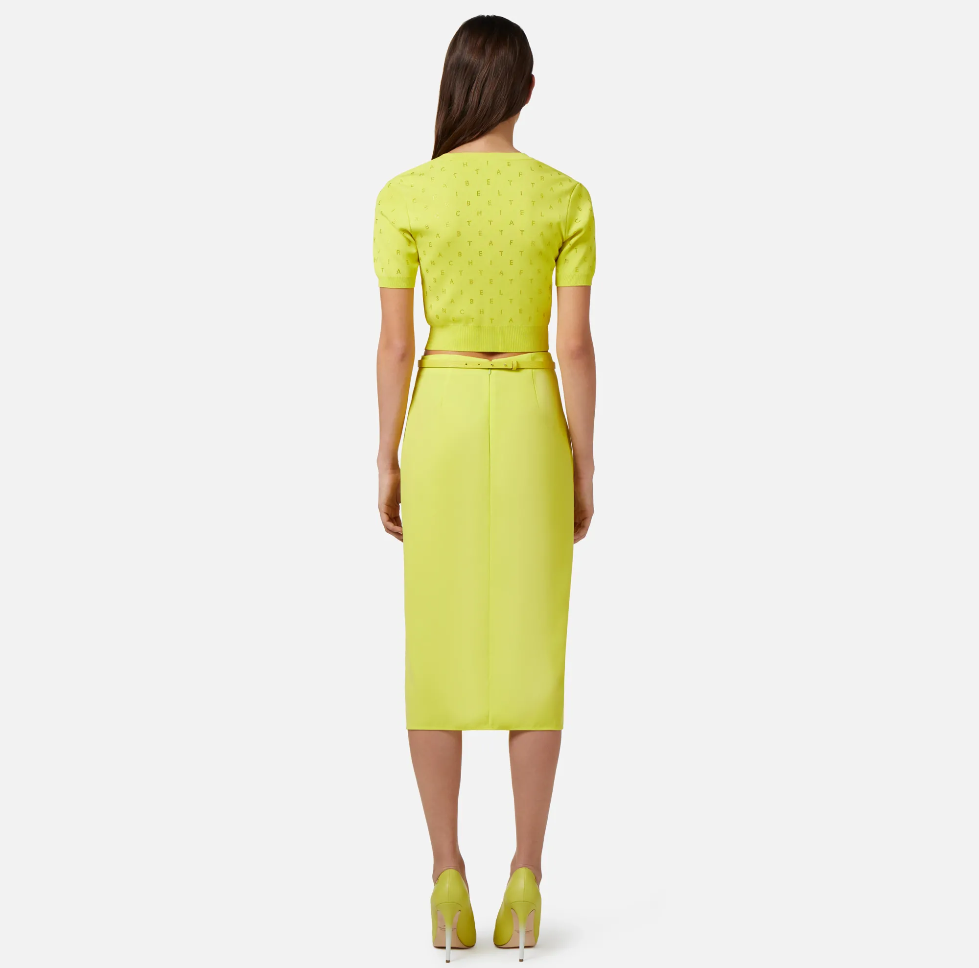 Elisabetta Franchi Gonna Midi In Crepe Fluido Con Spacco Centrale^ Gonne