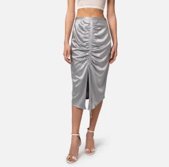 Elisabetta Franchi Gonna Midi In Crepe Satin Drappeggiata^ Gonne