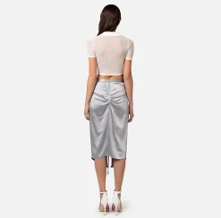 Elisabetta Franchi Gonna Midi In Crepe Satin Drappeggiata^ Gonne