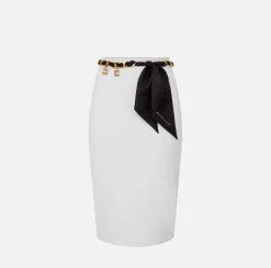 Elisabetta Franchi Gonna Midi In Crepe Stretch Con Cintura Foulard^ Gonne