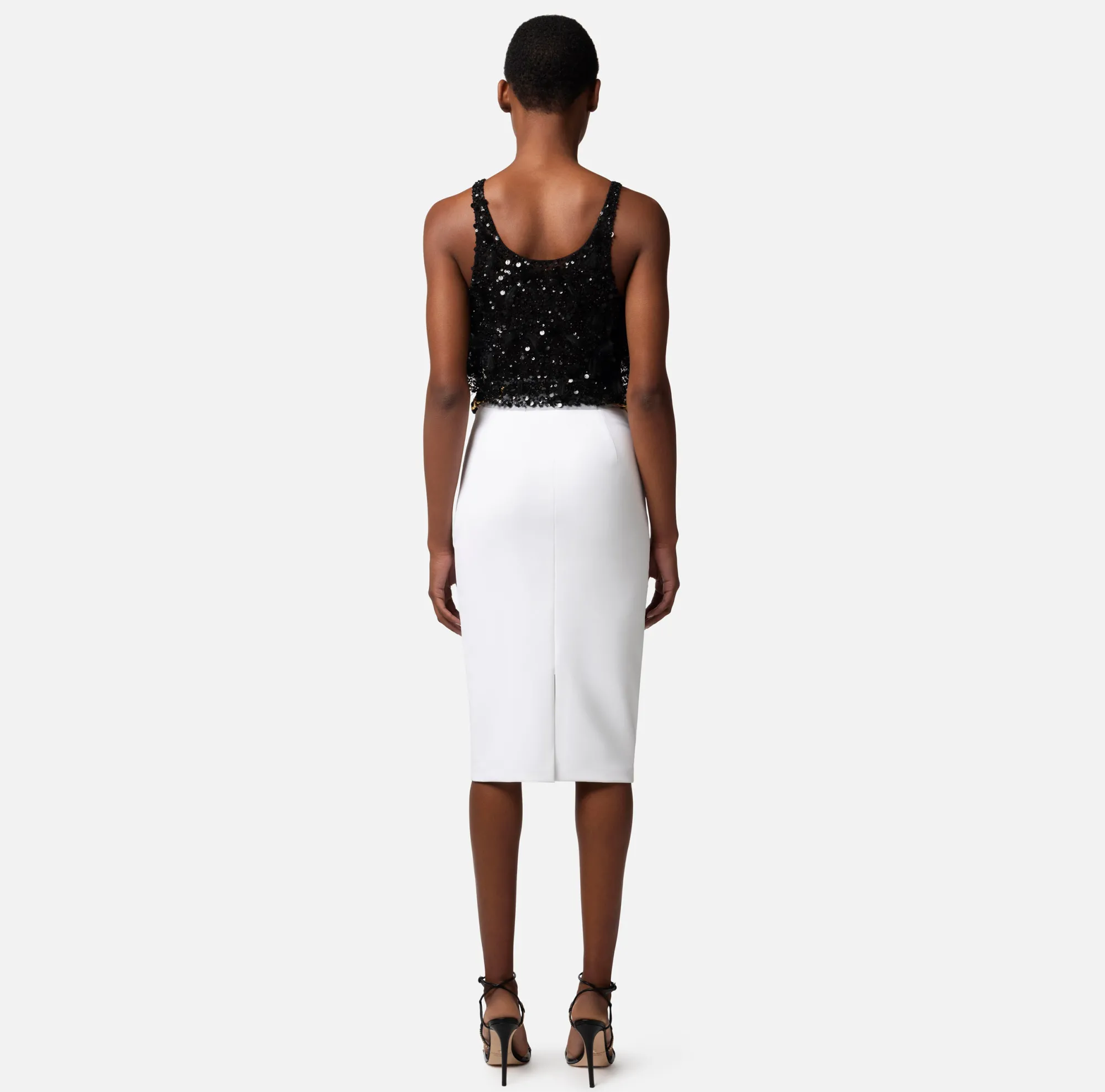 Elisabetta Franchi Gonna Midi In Crepe Stretch Con Cintura Foulard^ Gonne